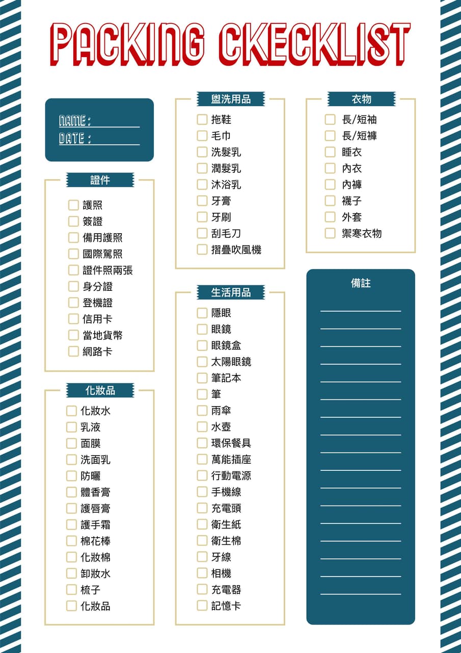 #分享 #出國行李清單#附雲端連結 - 手作板 | Dcard