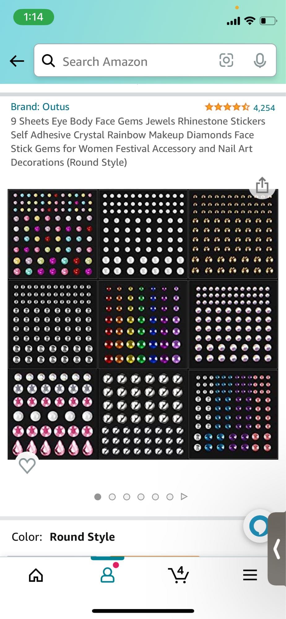 9 Sheets Eye Body Face Gems Jewels Rhinestone Stickers Self