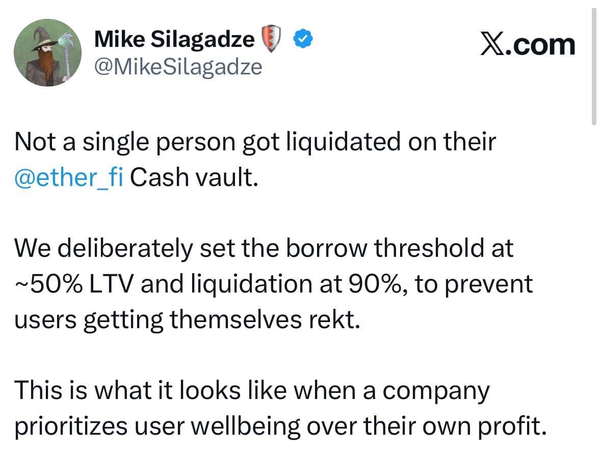 這次爆倉潮，Ether.fi用戶都沒有被清算。 - 默默投入使未來更好(@riceballbro) | Dcard
