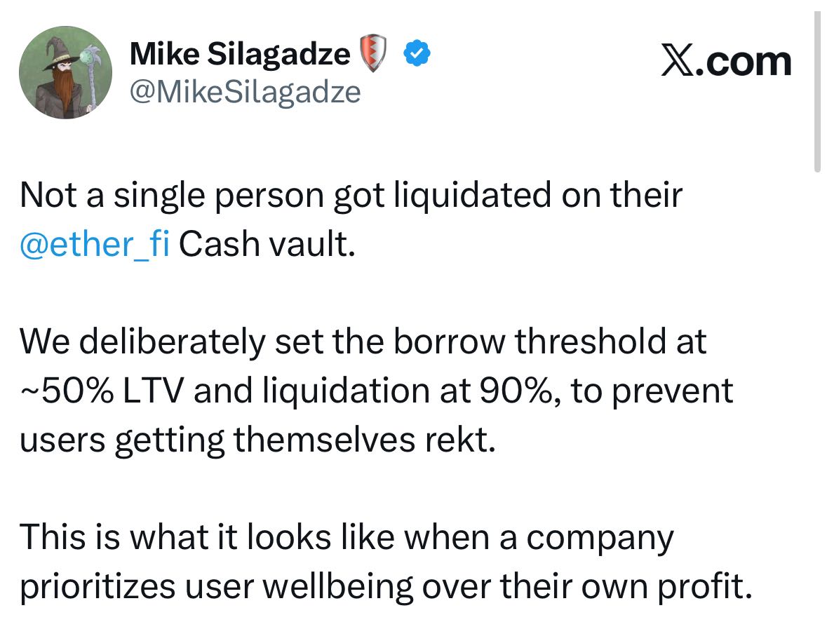 這次爆倉潮，Ether.fi用戶都沒有被清算。 - 默默投入使未來更好(@riceballbro) | Dcard