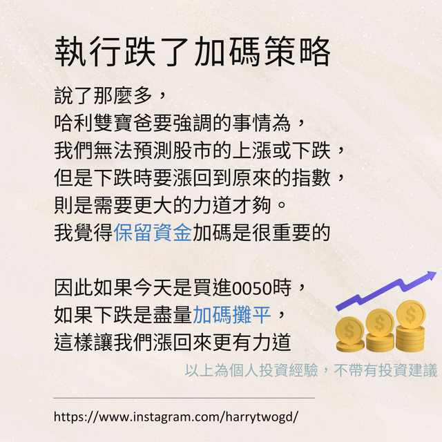 股票下跌時的加碼策略 大家是否有發現一件事情, 股票上漲跟下跌時所需要的力道是不同的 我們無法預測股市的上漲或下跌, 但是下跌時要漲回到原來的 ...