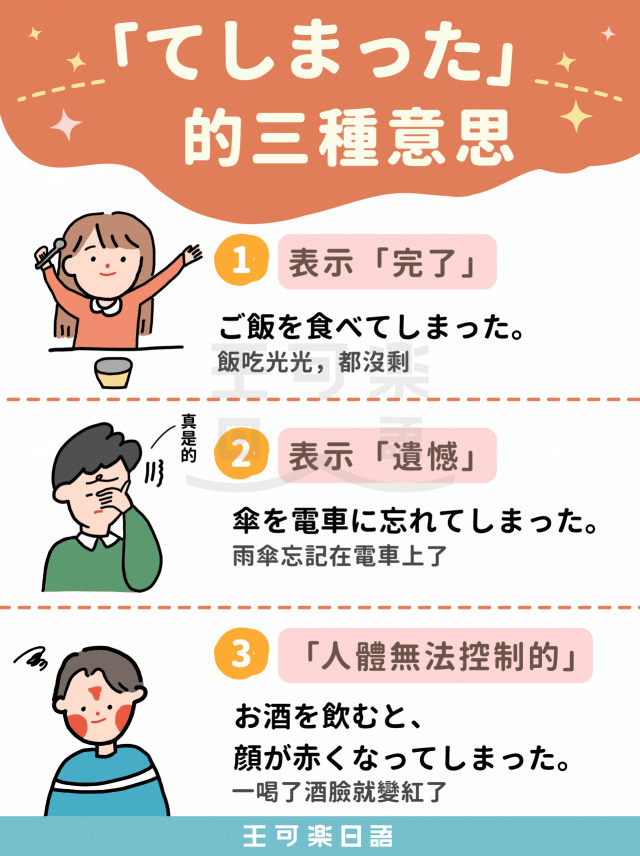 てしまった」的三種意思 - 王可樂日語 (@wangcolaneko) | Dcard
