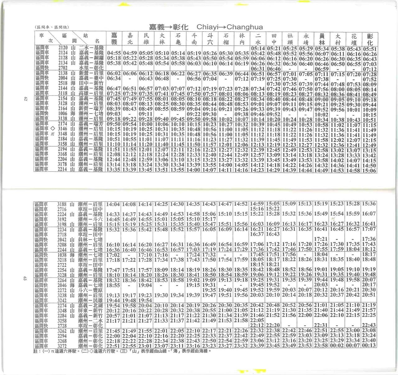 臺灣鐵路火車時刻表-2022年06月29日星期三製發 (Taiwan Railways Train Timetable-Printed On ...