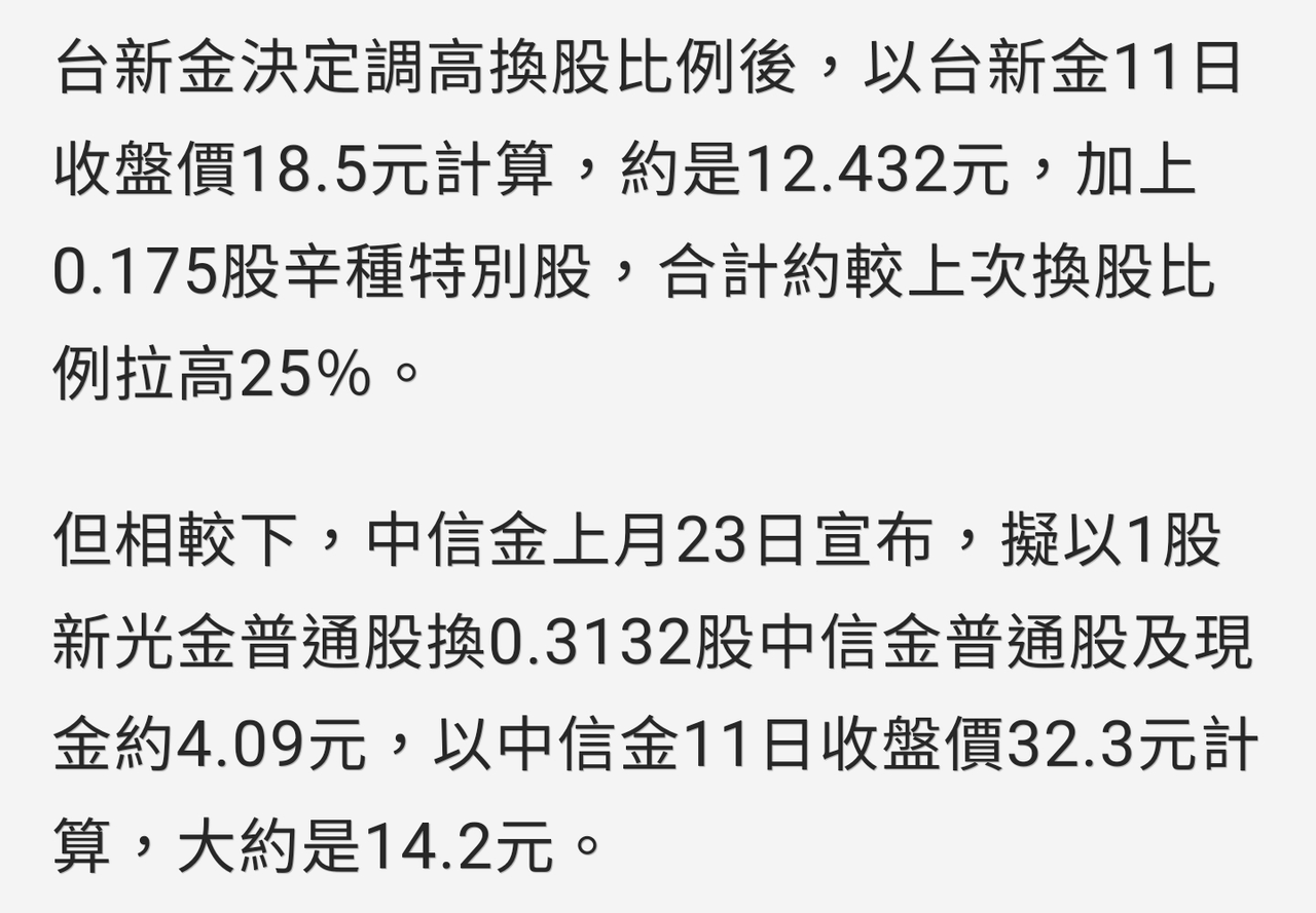 新聞台新金提高價碼，主委再加碼特別股，中信金危- 股票板| Dcard