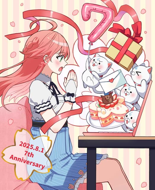 7周年🎁🎈✨ おめでとうございます👏🌸💞 - さくらみこのみこ