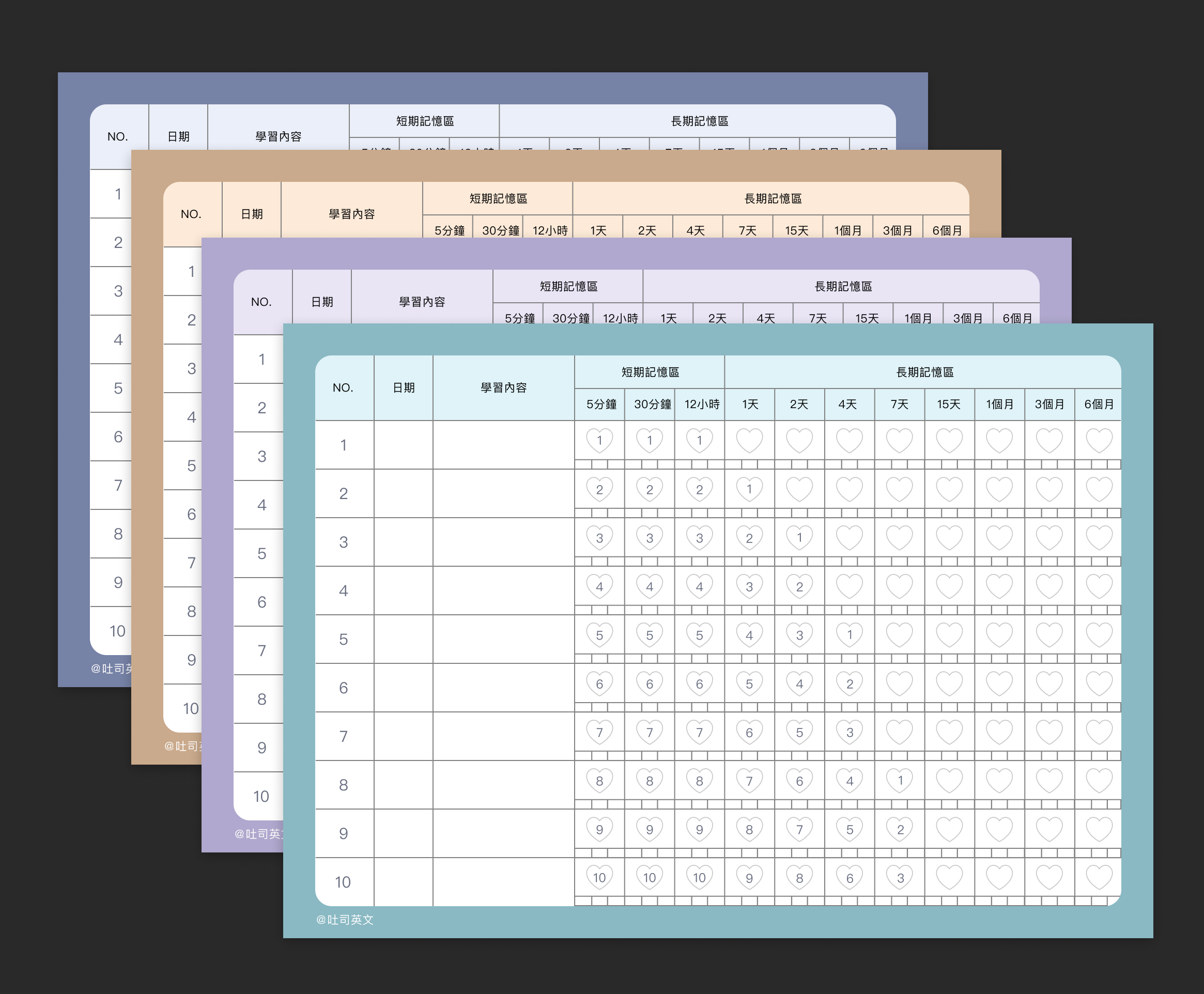 分享#超實用艾賓豪斯記憶讀書表（可下載列印） - 考試板| Dcard
