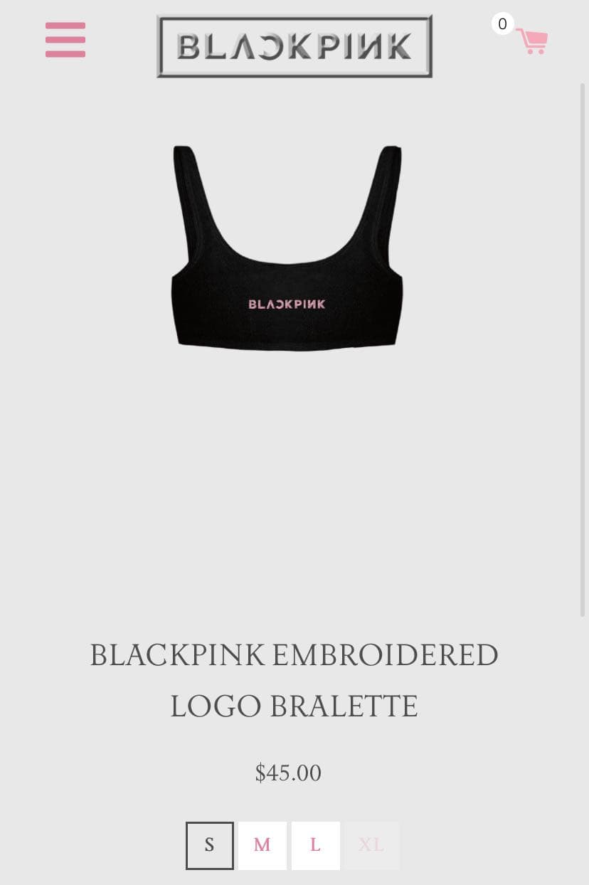 Blackpink Embroidered Logo Bralette