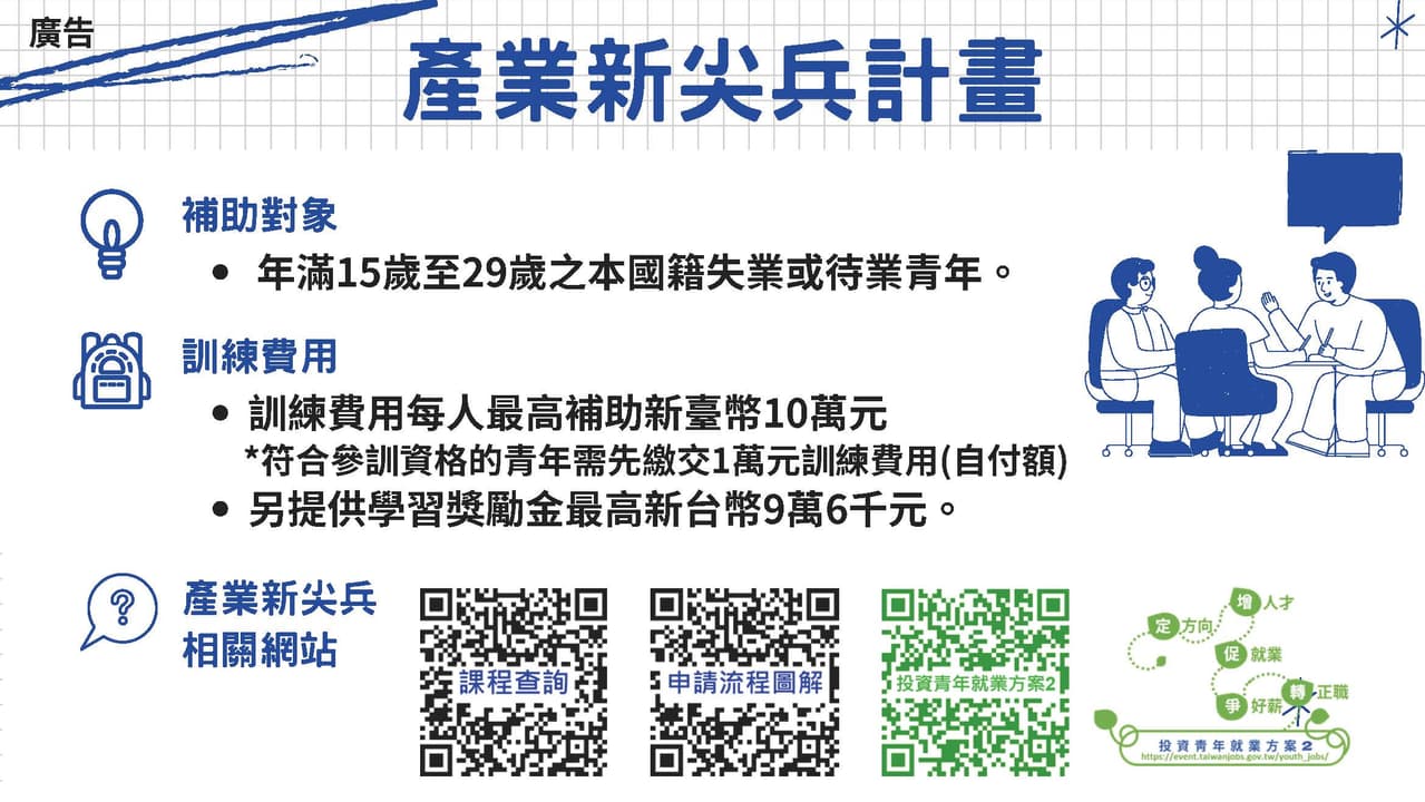 #資訊 產業新尖兵計畫🚀課程資訊 想進入資訊科技、電子商務、智慧應用、綠色能源等未來新興產業嗎?快來參加5+2創新重點產業訓練課程,與業界快速 ...