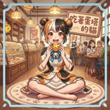 吃著蛋塔的貓