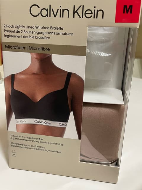 Calvin Klein Ladies' Lightly Lined Wirefree Bra 1 OR 2 PACK