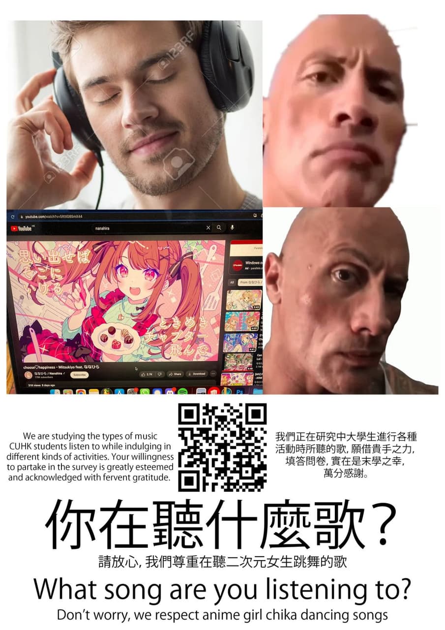 (內附meme圖) 得閒幫幫忙做GENA1113嘅問卷呀～ - 香港中文大學板 | Dcard