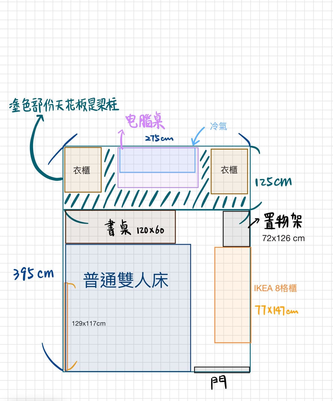 #發問 請益 3坪小房間如何改造 求各位大神給點建議😭 - 居家生活板 | Dcard