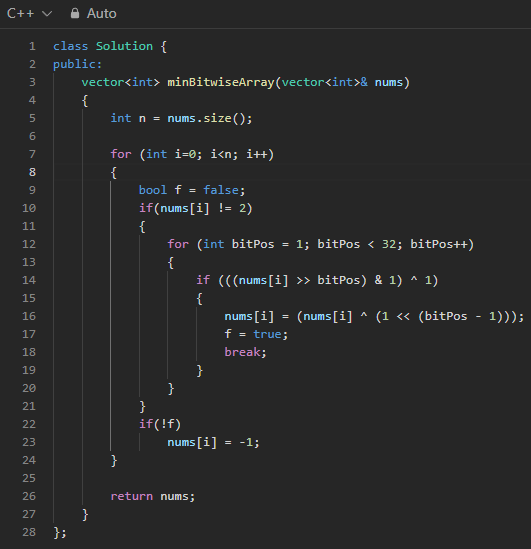 3314. Construct the Minimum Bitwise Array I 解題紀錄 - 佛朗火箭製造基 ...