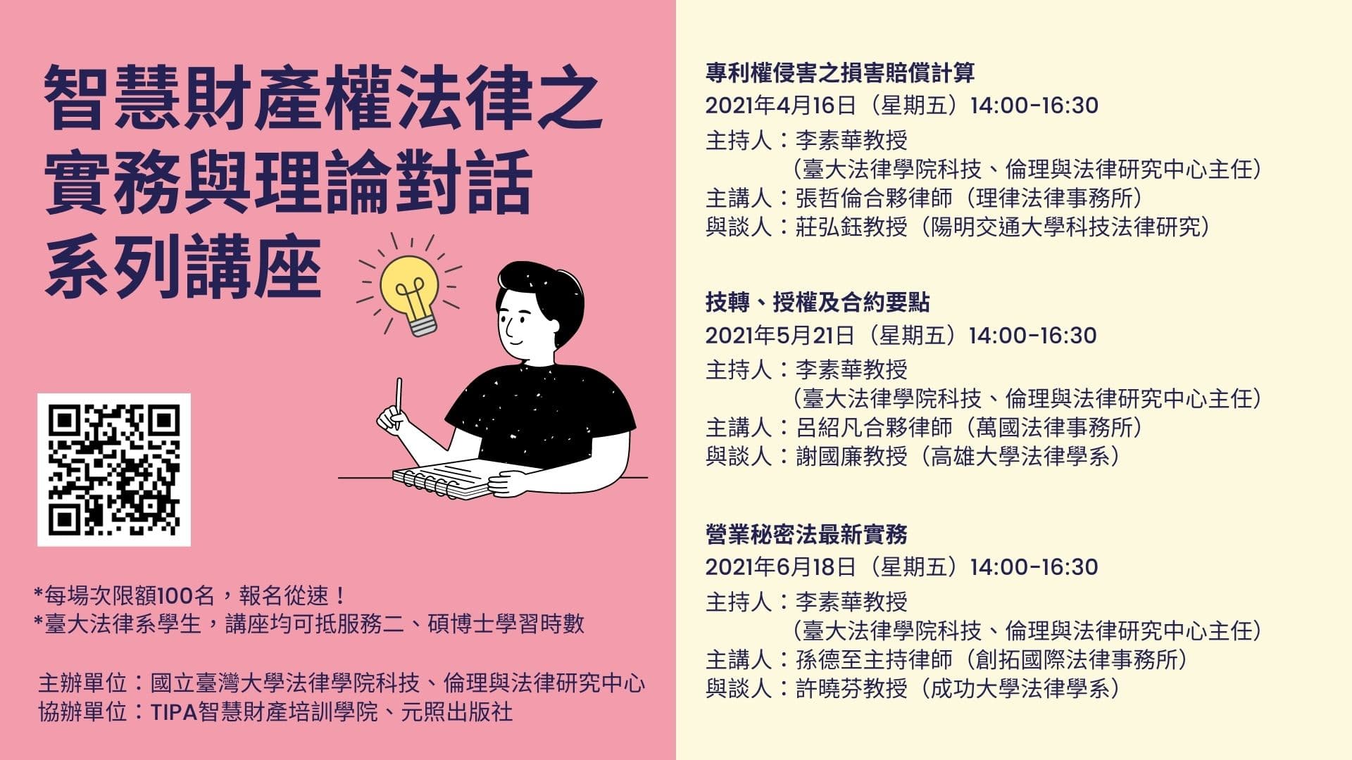額滿】智慧財產權法律之實務與理論對話系列講座- 臺灣大學板| Dcard