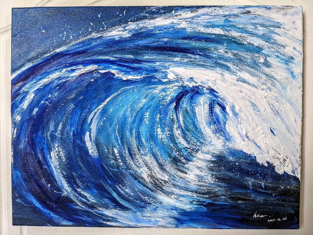 手繪 海浪的省思 41×31cm - 去哪裡都行 (@leeweihan) | Dcard