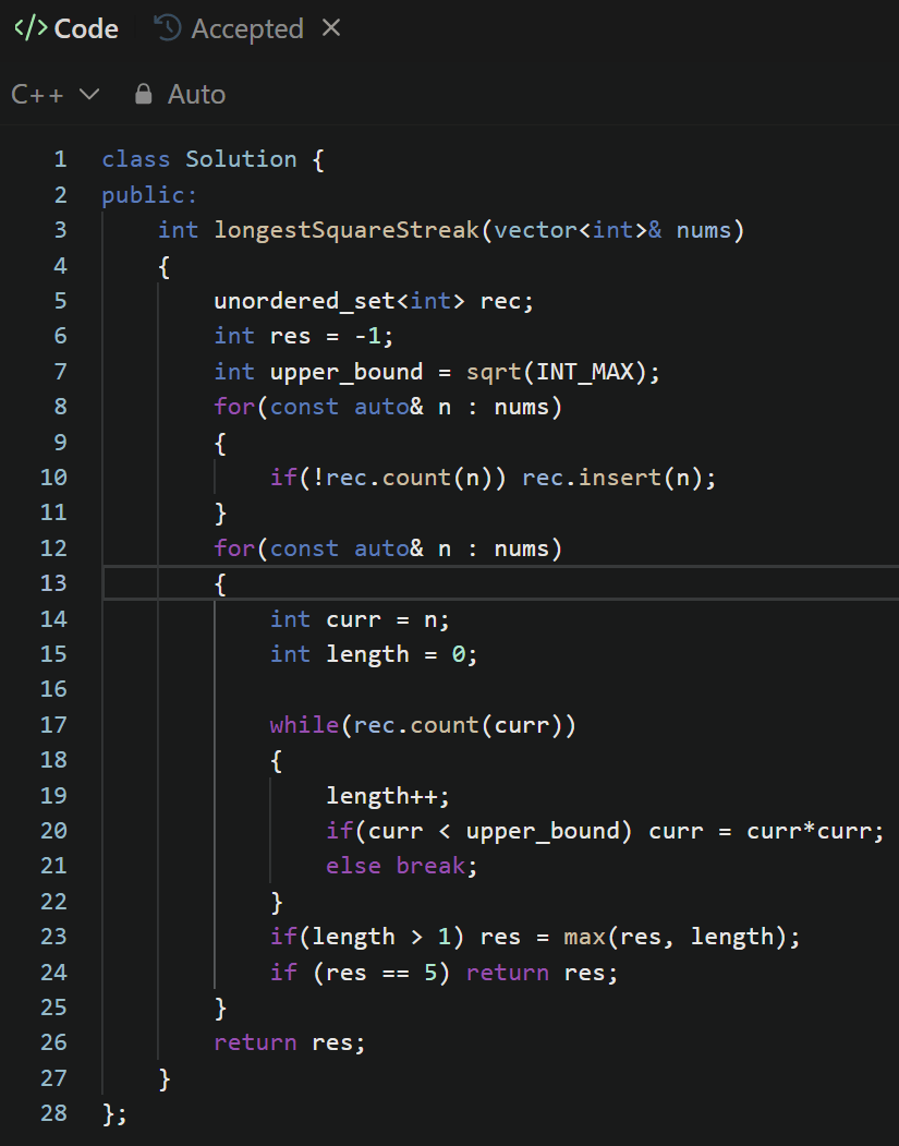 2501. Longest Square Streak in an Array 解題紀錄 - 佛朗火箭製造基 (@supersonico ...