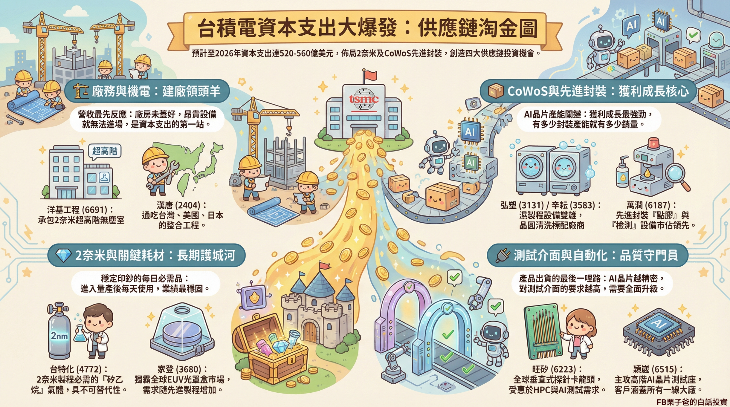 分享【 台積電資本支出衝上560 億美金！15 檔「供應鏈全圖譜」全拆解】 - 股票板| Dcard