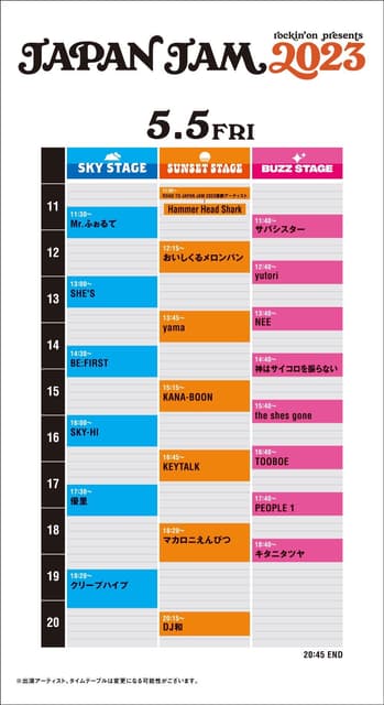 情報5/5【JAPAN JAM 2023】 - 追星板| Dcard