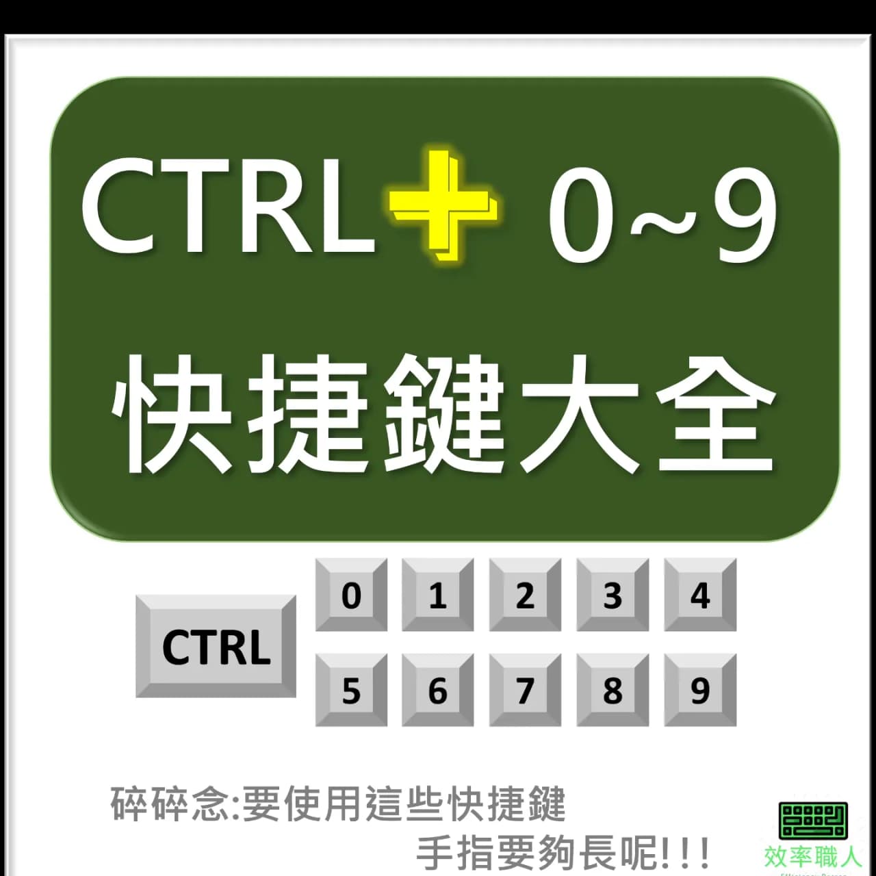 EXCEL CTRL+0~9快捷鍵大全 - 效率職人 (@gary79205) | Dcard