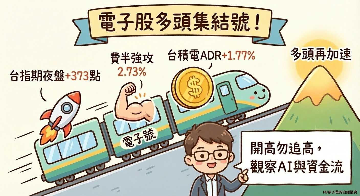 分享【開盤定心丸】電子股多頭集結號！夜盤狂飆373 點，今日台股攻勢看點？ - 股票板| Dcard