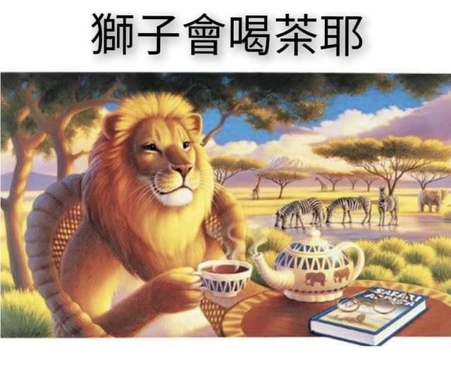 原來獅子會喝茶 - 梗圖板 | Dcard