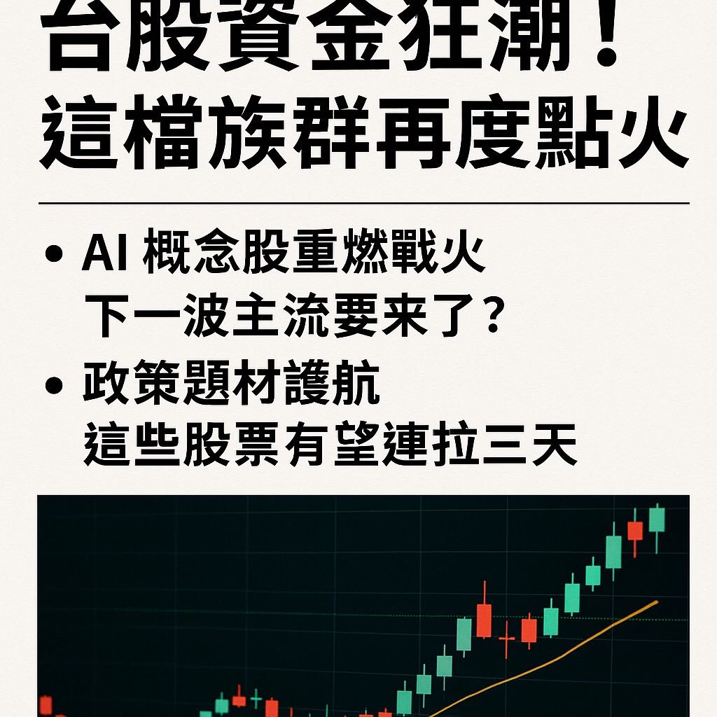 標的台股資金狂潮！這檔族群再度點火AI 概念股重燃戰火，下一波主流要來了？ 政策題材護航，這些股票有望連拉三天-