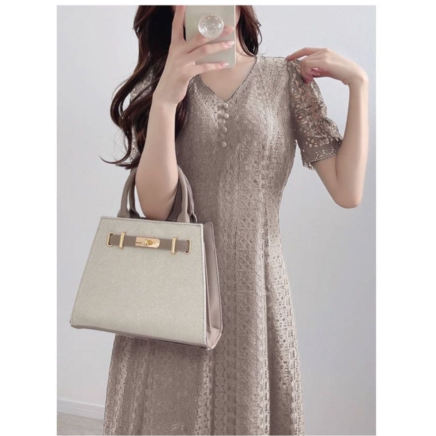 Tori Dress 西裝V領連身裙-  Beige 米色 (CB684)