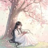 櫻花樹下的貓