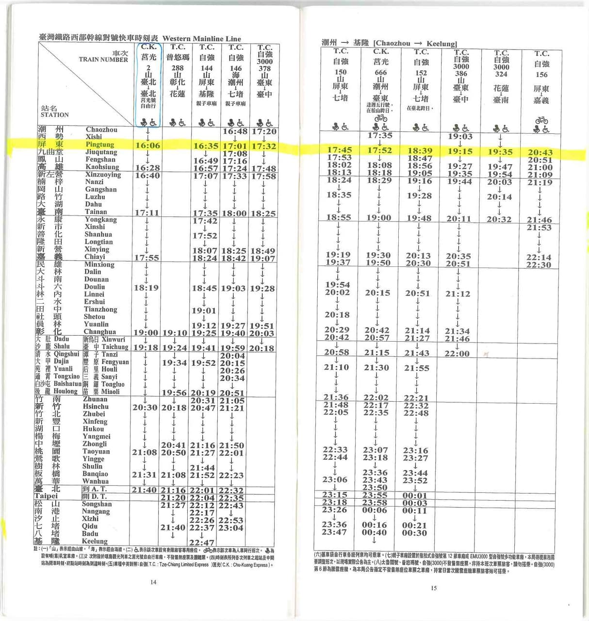 臺灣鐵路火車時刻表-2022年06月29日星期三製發 (Taiwan Railways Train Timetable-Printed On ...