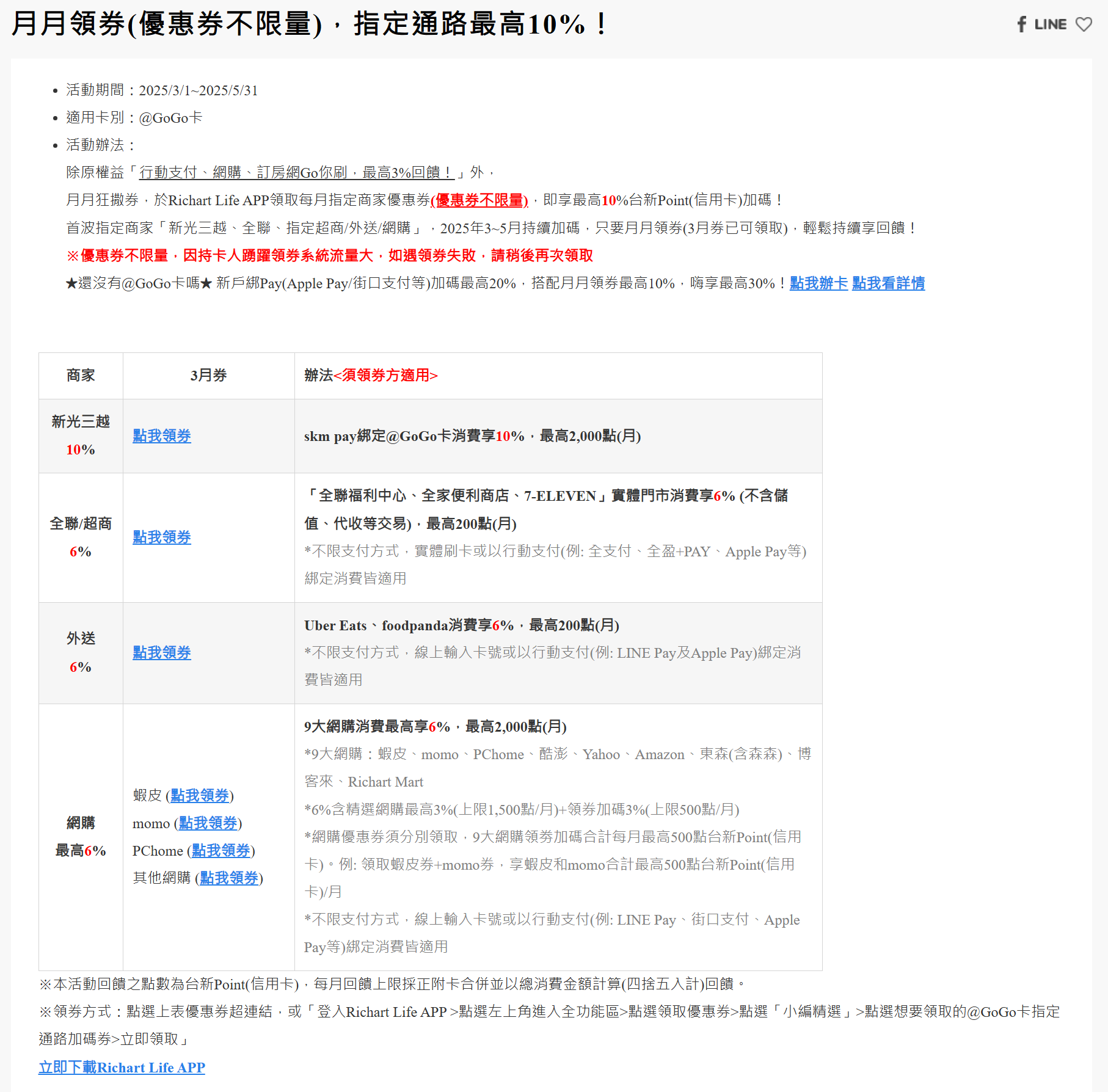 心得[分享] 台新GoGo卡最新回饋解析- 信用卡板| Dcard