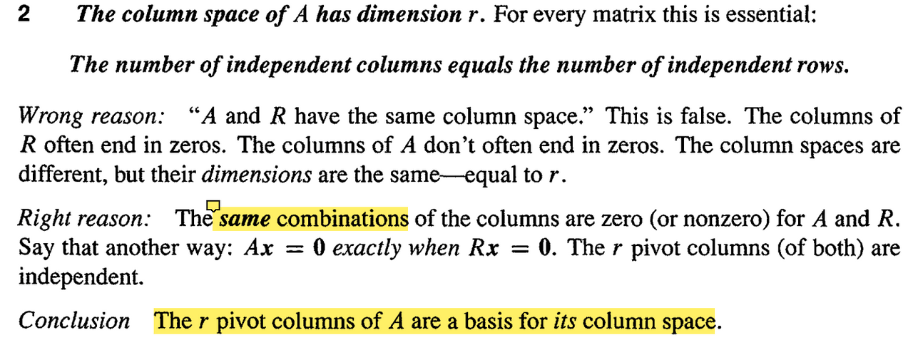 #線代01 The r pivot columns of A are a basis for its column space 證明 - 數學 ...