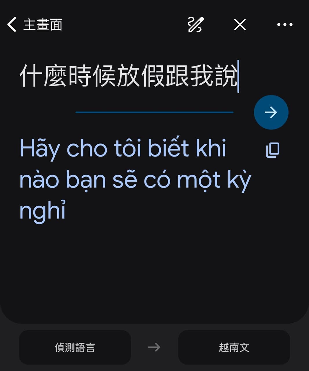 原PO發現男友手機有翻譯越南文的頁面。(圖/翻攝自Dcard)