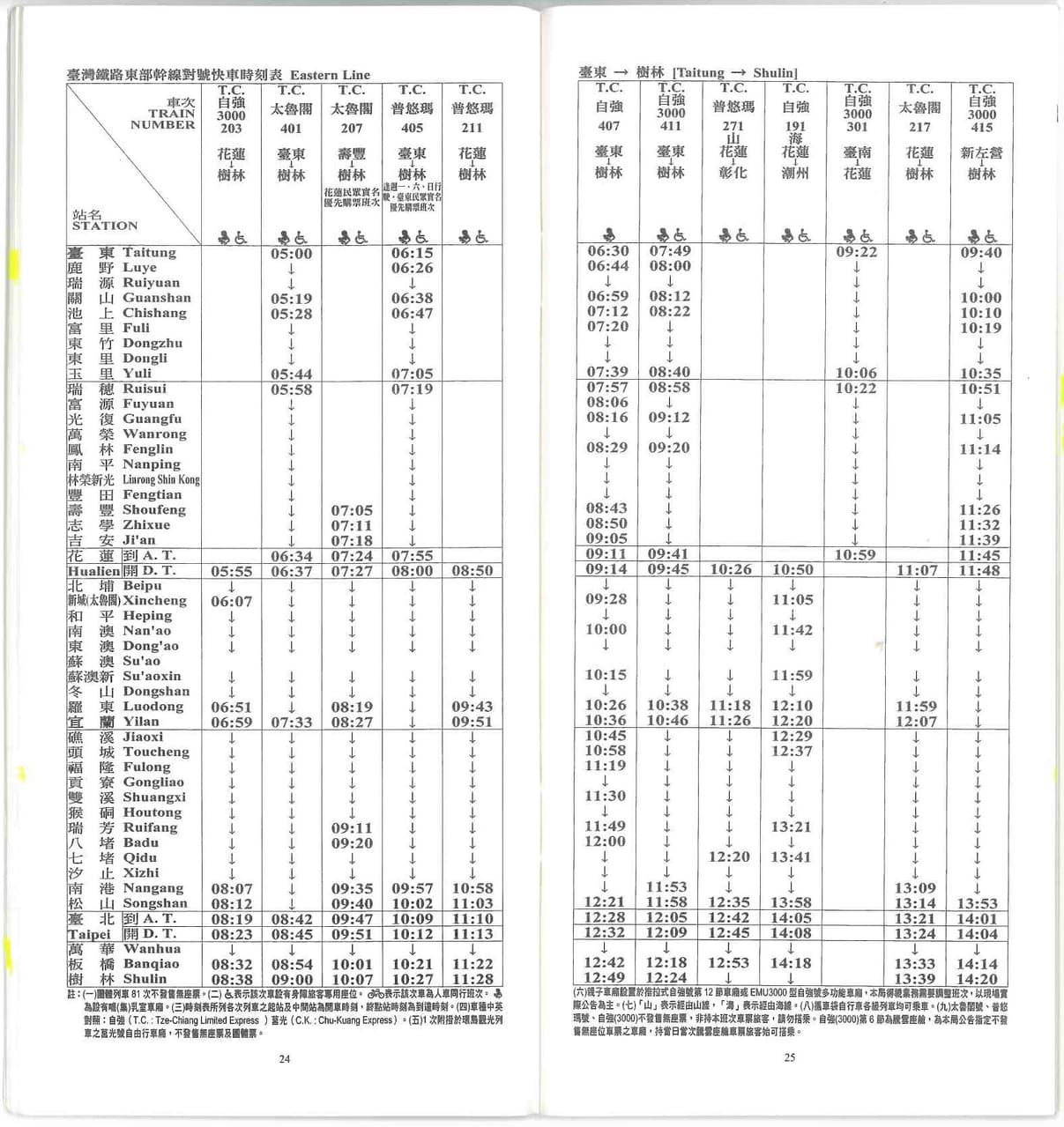 臺灣鐵路火車時刻表-2022年06月29日星期三製發 (Taiwan Railways Train Timetable-Printed On ...