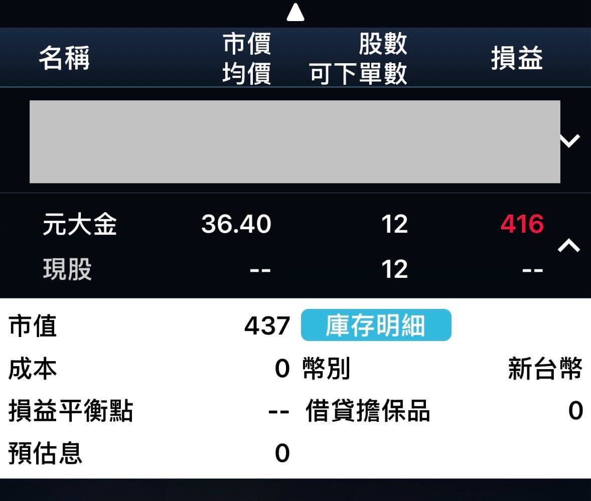請問股票庫存裡這是什麼意思- 理財板| Dcard