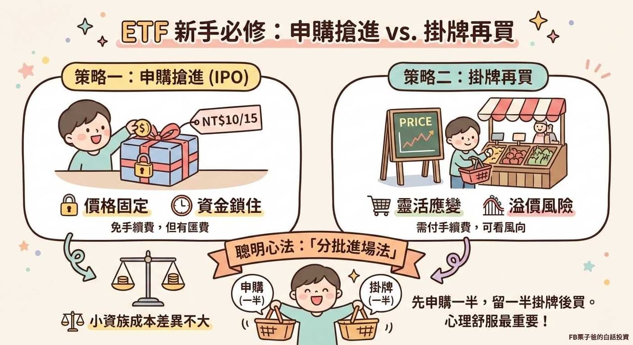 分享【新手必修】ETF 到底要「申購搶進」還是「掛牌再買」？ - 股票板| Dcard