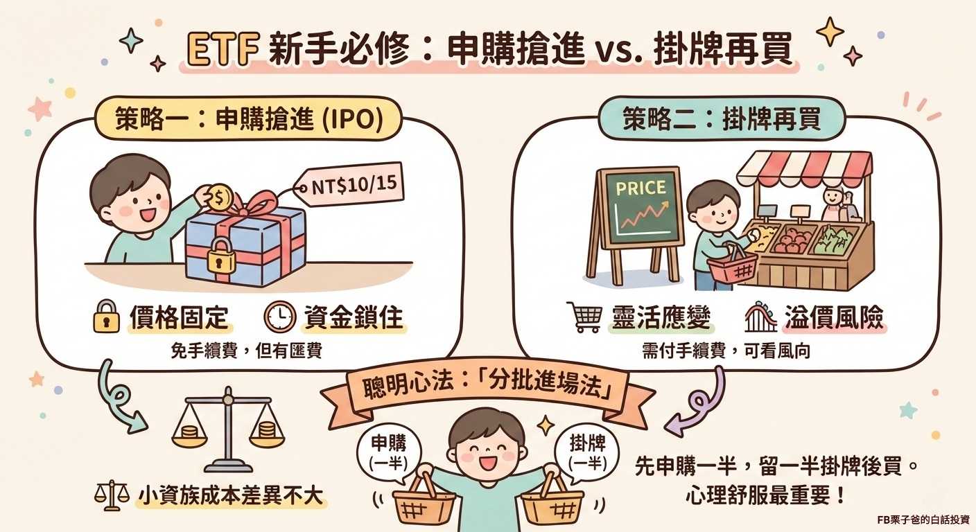 分享【新手必修】ETF 到底要「申購搶進」還是「掛牌再買」？ - 股票板| Dcard