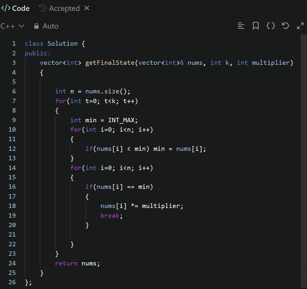 3264. Final Array State After K Multiplication Operations I 解題紀錄 - 佛朗火箭 ...