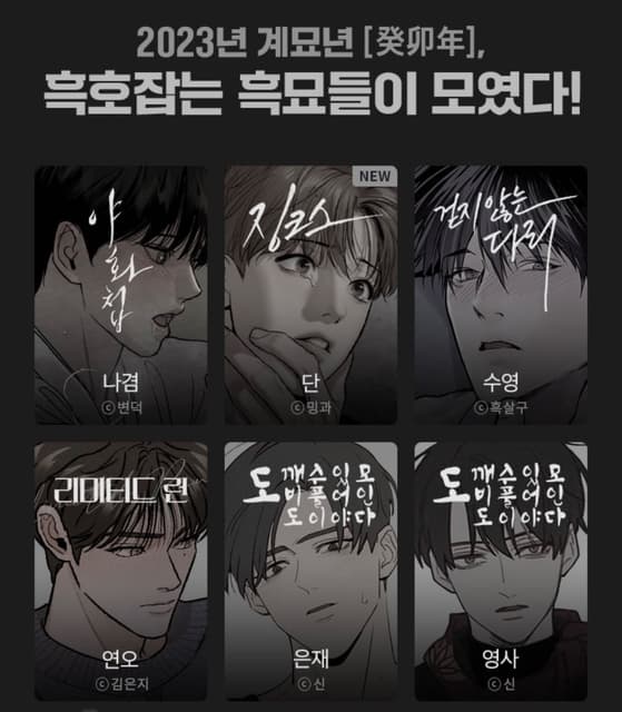 韓国BL 2023 LEZHIN 黒卯暦 黒虎暦 セット Lezhin 2023 Season's Greetings Black Rabbit – KOONBOOKS