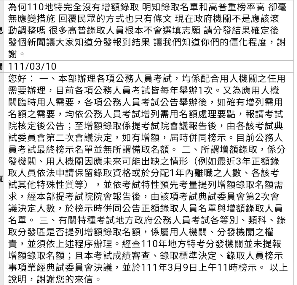 討論110地特與高普考重榜問題- 公職板| Dcard