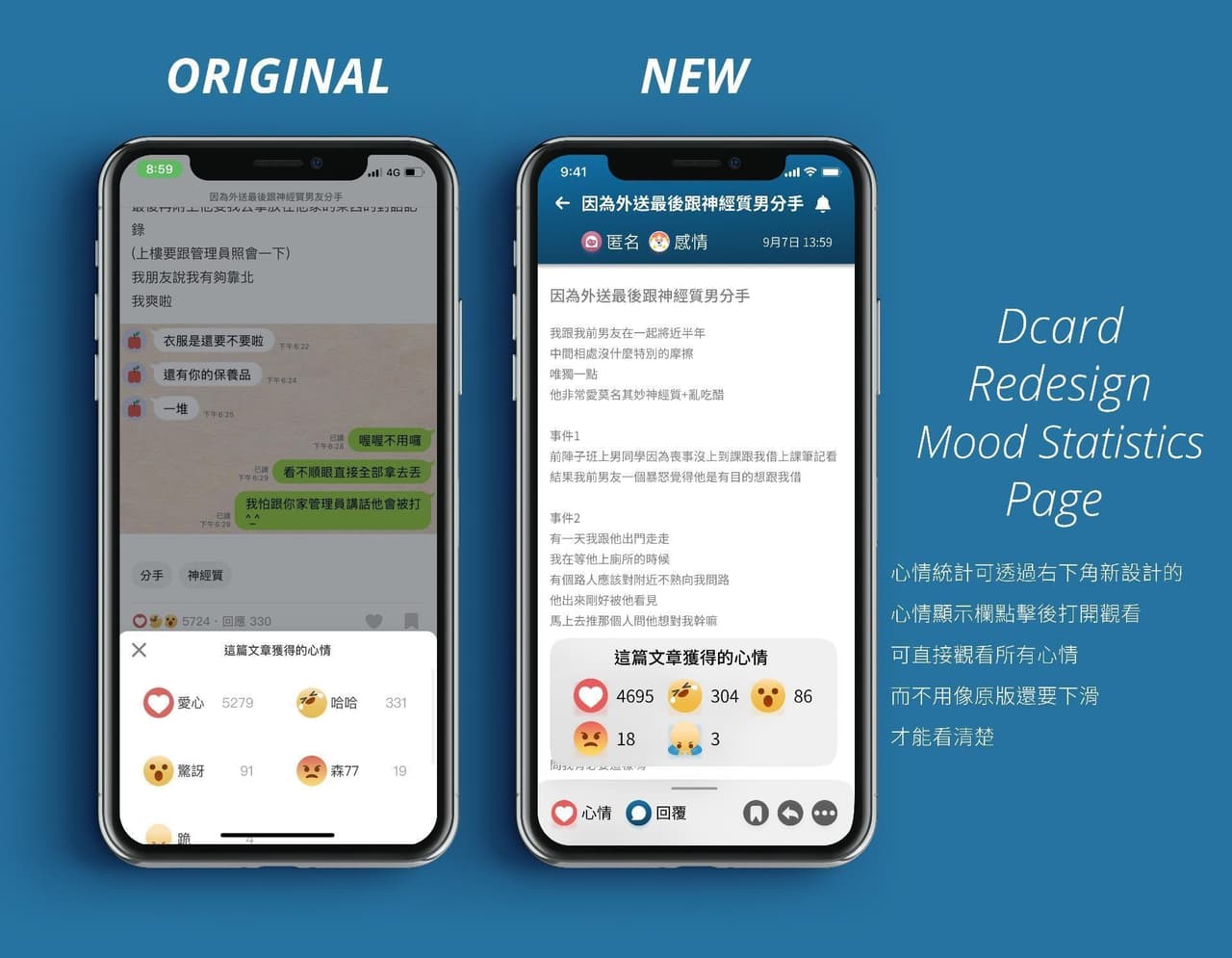【Dcard APP UI重製】介面重製-概念設計(完整大改版本) - 閒聊板 | Dcard