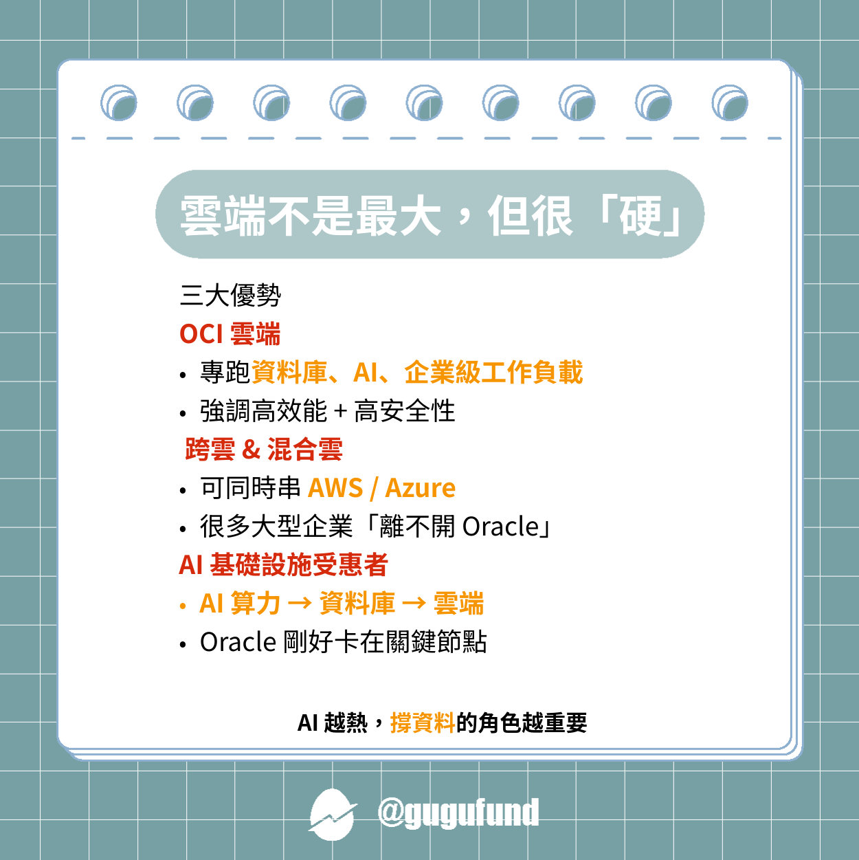 AI 時代的低調推手：Oracle 甲骨文解析- 股股知識庫(@gugufund) | Dcard