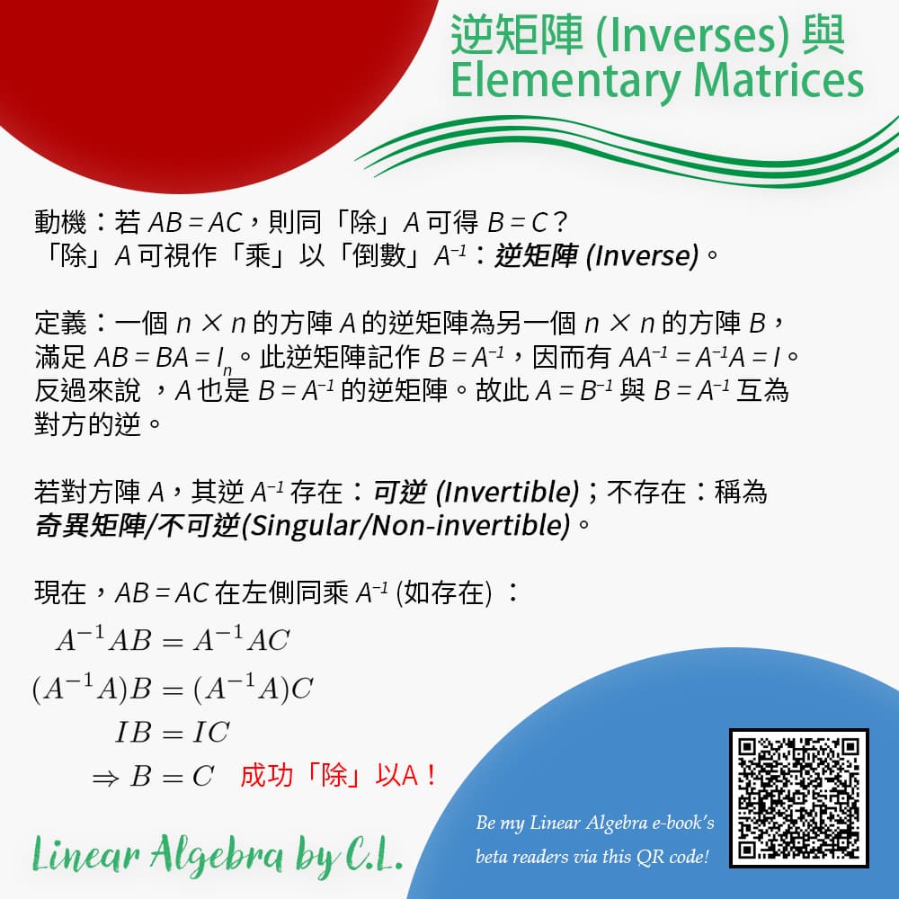 線性代數101 - 逆矩陣 (Inverses) 與 Elementary Matrices - 數學板 | Dcard